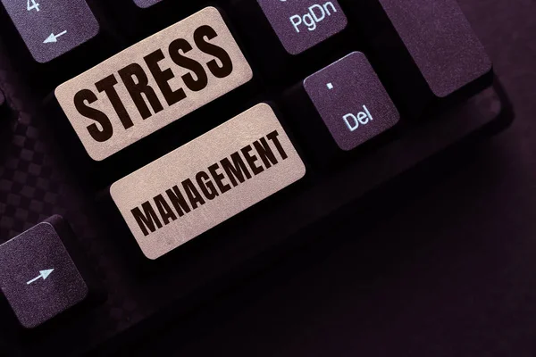 Text Caption Presenting Stress Management Business Idea Learning Ways Behaving — Stock Photo, Image