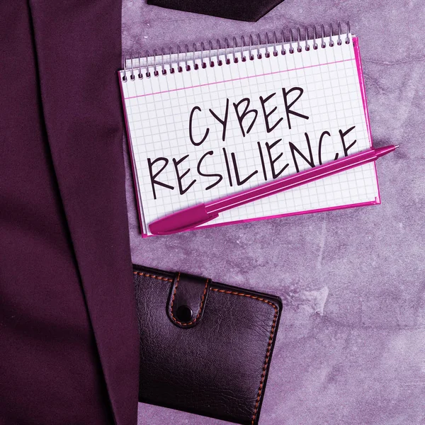 Texto Escritura Mano Cyber Resilience Business Muestra Medida Bien Que —  Fotos de Stock