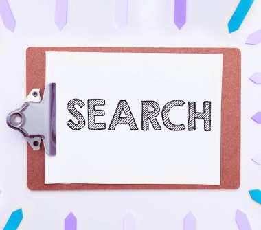 Metin Araması yazılıyor, Kavramsal fotoğraf dikkatlice arayarak bir şey bulmaya çalış