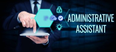 İdari Yardımcı, İdari Destek Uzmanlığı Görevleri Üzerine Yazılmış Sözcükleri gösteren metin işareti