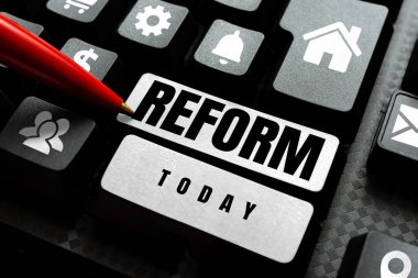El yazısı işareti Reform, form değişikliğiyle veya hataların kaldırılmasıyla düzeltilecek veya geliştirilecek kavramsal fotoğraf