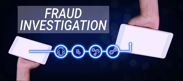 Sign Displaying Fraud Investigation Business Concept Process Determining Whether Scam — Stock Photo, Image