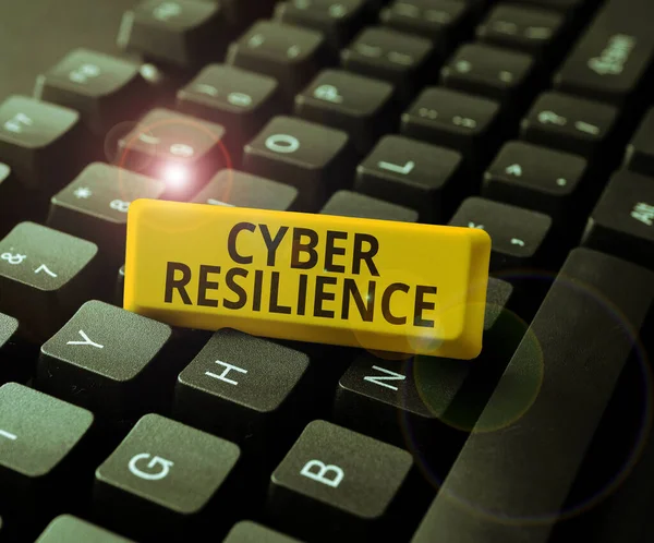 Escribiendo Mostrando Texto Cyber Resilience Word Escrito Medida Bien Que —  Fotos de Stock
