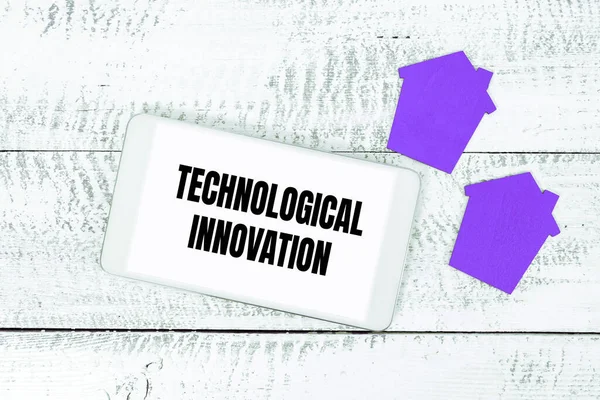 Текст Показывающий Вдохновение Технологические Инновации Бизнес Презентация Новое Изобретение Технических — стоковое фото