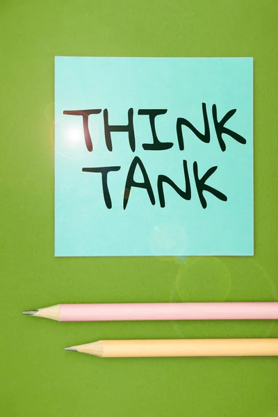 Sign Displaying Think Tank Concept Meaning Thinking Innovative Valuable Solutions — Foto de Stock