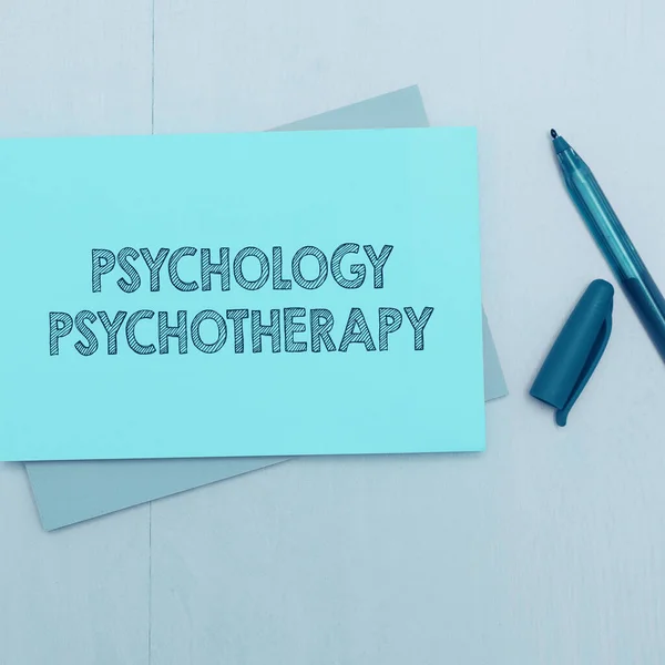 Leyenda Conceptual Psicología Psicoterapia Negocios Muestran Uso Método Psicológico Para —  Fotos de Stock