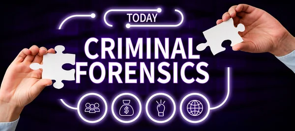 Segno Scrittura Mano Criminal Forensics Business Concept Federal Offense Actions — Foto Stock