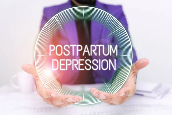 Sign displaying Postpartum Depression, Business approach a mood disorder involving intense depression after giving birth