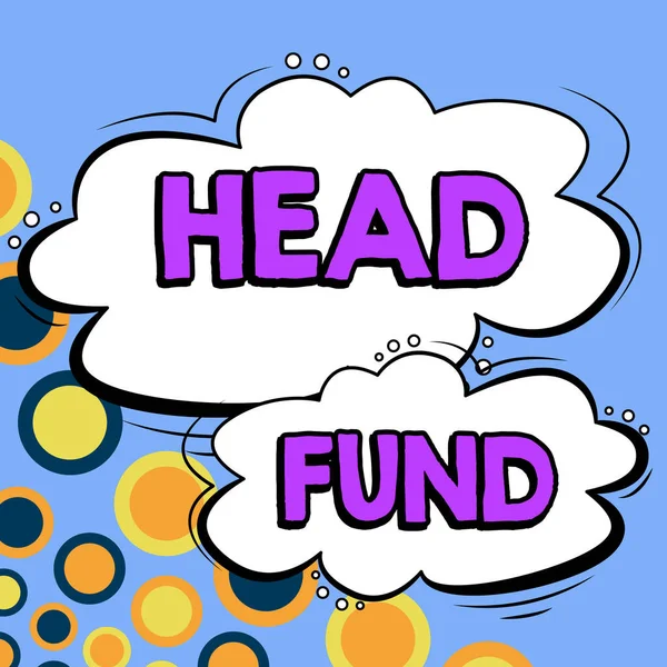 Firma Visualizzazione Head Fund Internet Concept Mette Comune Capitale Parte — Foto Stock