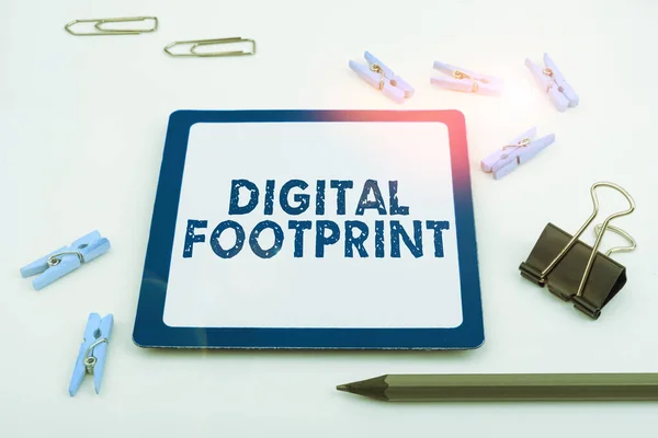 Inspiration Showing Sign Digital Footprint Business Concept Uses Digital Technology — Stock Fotó
