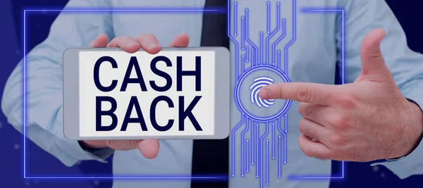 Schild Mit Cash Back Business Schaufenster Anreiz Bot Käufern Bestimmte — Stockfoto