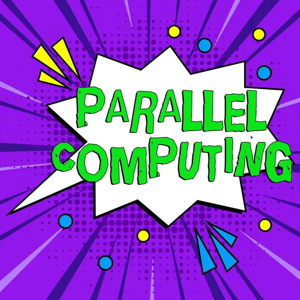 Text Rukopisu Parallel Computing Internet Koncepce Simultánního Výpočtu Pomocí Softwaru — Stock fotografie