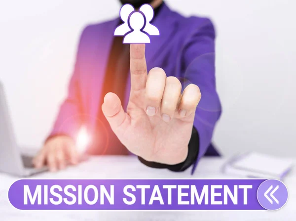 Handwriting Text Mission Statement Business Showcase Formal Summary Aims Values — Stockfoto