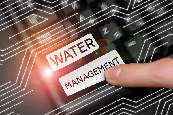 概念表示水管理 ビジネスアイデア定義された水政策の下で水資源の最適な使用 — ストック写真