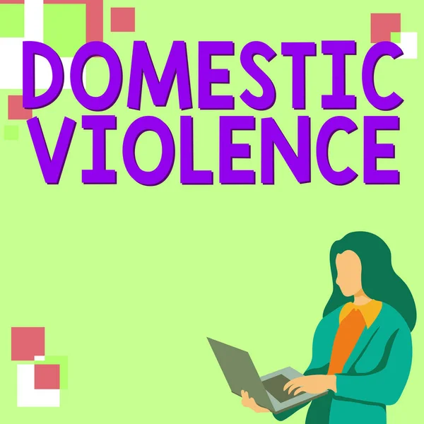 Text Showing Inspiration Domestic Violence Concept Meaning Violent Abusive Behavior — Photo