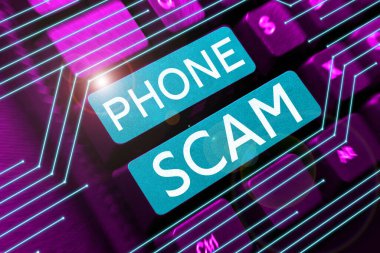 Text sign showing Phone Scam, Business showcase getting unwanted calls to promote products or service Telesales