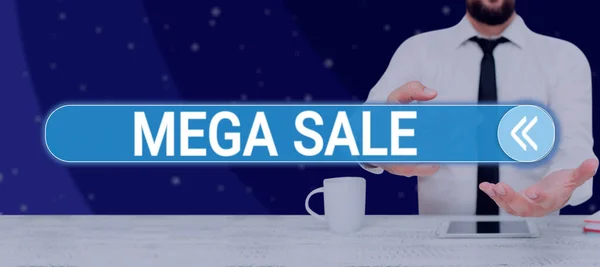 Handskrift Text Mega Sale Business Showcase Dagen Full Speciella Shopping — Stockfoto