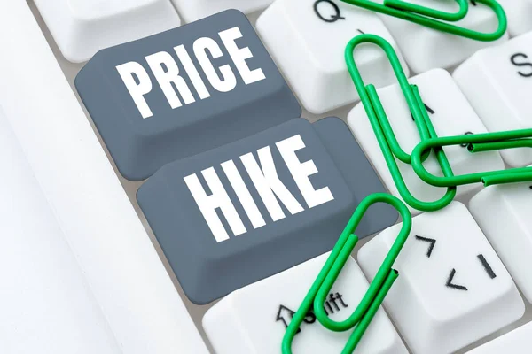 stock image Text showing inspiration Price Hike, Business approach sum of values that customer gives up to gain the benefits of having