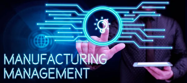 Handschrift Tekst Manufacturing Management Business Aanpak Methoden Die Worden Gebruikt — Stockfoto