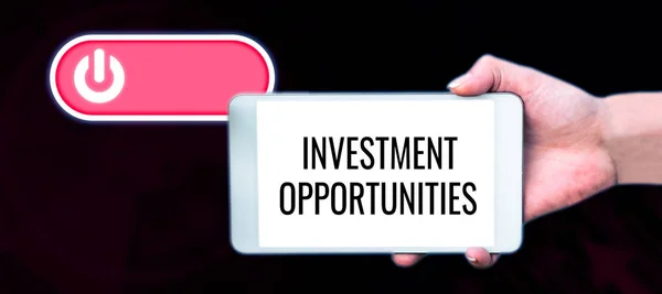 Text Som Visar Inspiration Investeringsmöjligheter Affärsöversikt Ett Köp Som Har — Stockfoto