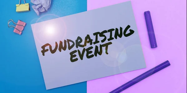 Handschrift Tekst Fondsenwerving Event Business Showcase Campagne Waarvan Het Doel — Stockfoto