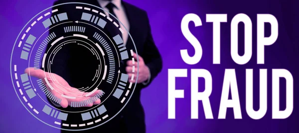Handschrift Stop Fraude Concept Betekent Campagne Adviseert Mensen Uit Kijken — Stockfoto