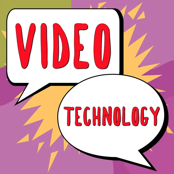 Ruční Psaní Znamení Video Technologie Obchodní Nápad Nahrávání Přehrávání Pohyblivých — Stock fotografie