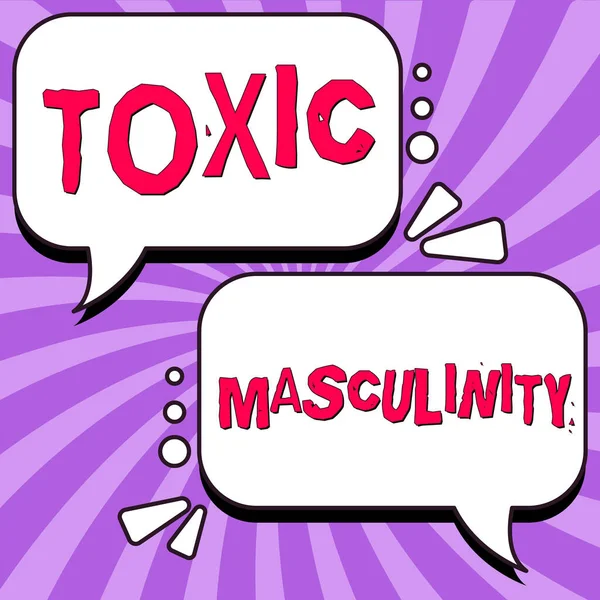 Text Caption Presenting Toxic Masculinity Word Written Describes Narrow Repressive — Foto Stock