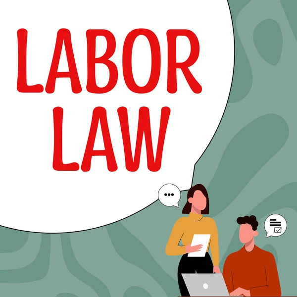 労働法 労働者の権利と責任に関するインターネットの概念の規則を示すインスピレーション — ストック写真