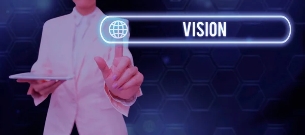 Texttext Som Presenterar Vision Business Showcase Att Kunna Objektiv Inspiration — Stockfoto