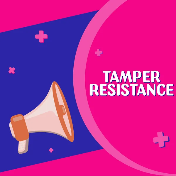 Handschrifttekst Tamper Resistance Business Idee Resilent Aan Fysieke Schade Bedreigingen — Stockfoto