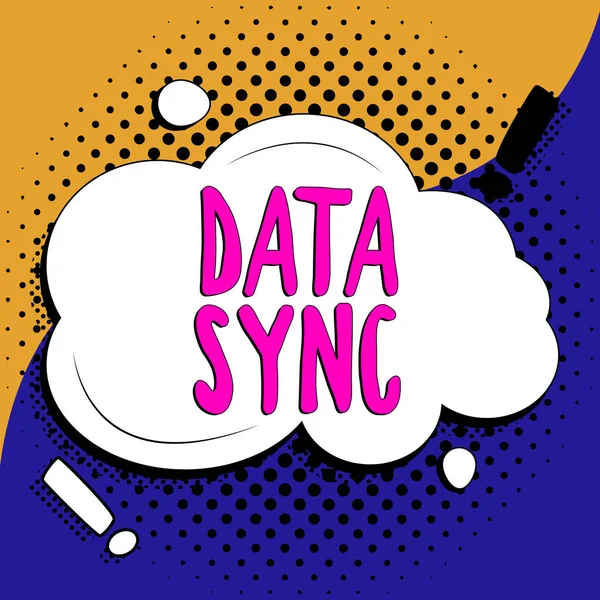 Conceptual display Data Sync, Business overview data that is continuously generated by different sources