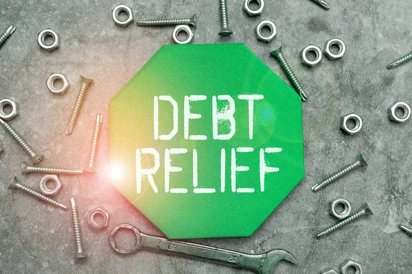 Text Caption Presenting Debt Relief Business Idea Partial Total Remission — 스톡 사진