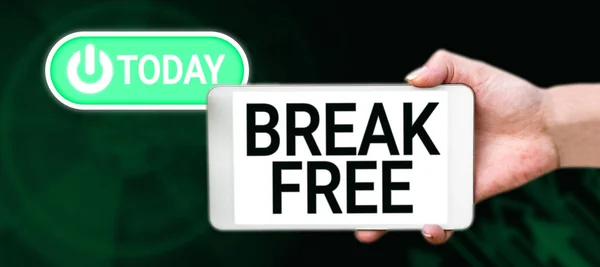 Text Showing Inspiration Break Free Business Showcase Another Way Saying — Zdjęcie stockowe