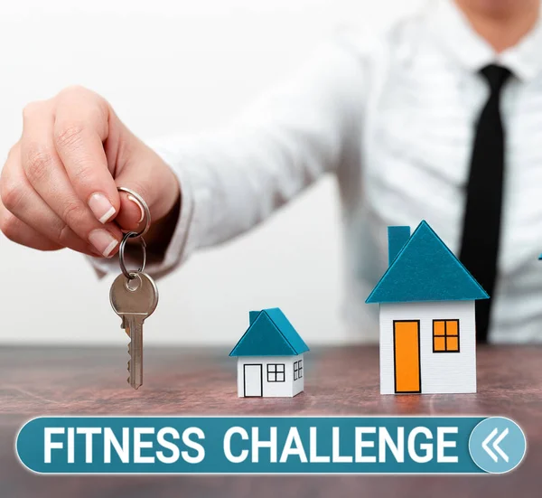 Χειρόγραφο Κείμενο Fitness Challenge Όρος Επιχειρηματική Προσέγγιση Του Είναι Σωματικά — Φωτογραφία Αρχείου
