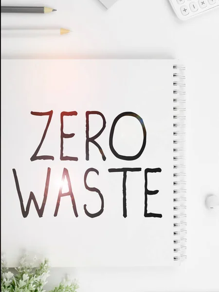 手書きテキストゼロ廃棄物 ビジネスアプローチの産業責任は 堆肥化 リサイクル 再利用を含みます — ストック写真