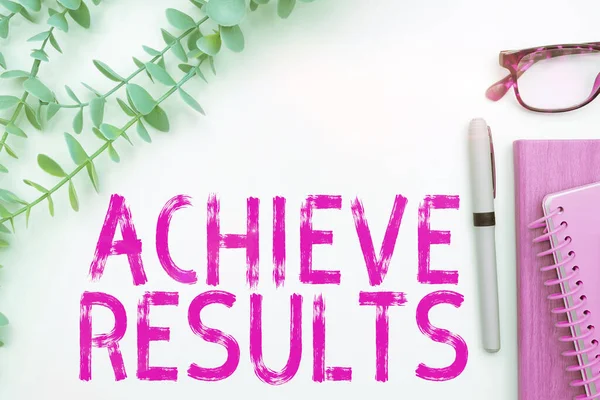 Handwriting Text Achieve Results Business Overview Succeed Finishing Something Reaching — Stock Photo, Image