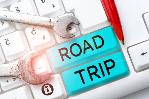 Handwriting Text Road Trip Internet Concept Roaming Places Definite Exact — Stock Photo, Image