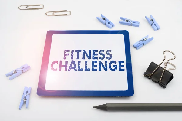 Εννοιολογική Επίδειξη Fitness Challenge Εννοιολογική Κατάσταση Φωτογραφία Του Είναι Σωματικά — Φωτογραφία Αρχείου