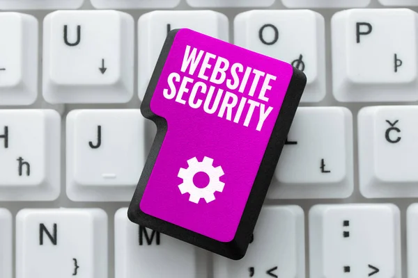 Didascalia Testo Che Presenta Sicurezza Del Sito Web Componente Critico — Foto Stock