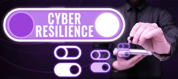 Leyenda Conceptual Cyber Resilience Medida Visión General Negocios Bien Que —  Fotos de Stock