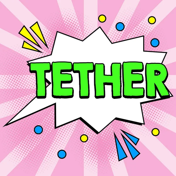 Текст Показывающий Вдохновение Tether Бизнес Концепция Использовать Смартфон Подключить Компьютер — стоковое фото