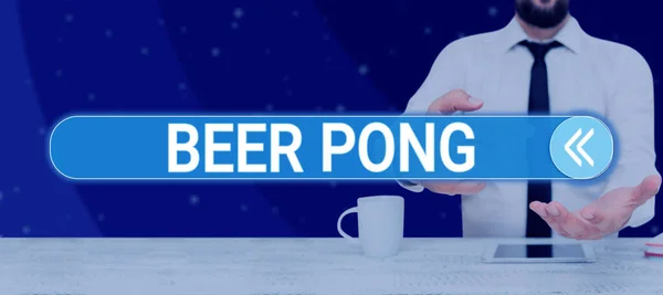 Conceptual Legenda Beer Pong Business Mostra Jogo Com Conjunto Copos — Fotografia de Stock