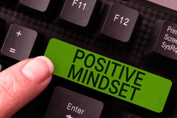Sign Displaying Positive Mindset Business Overview Mental Emotional Attitude Focuses — Stock Photo, Image