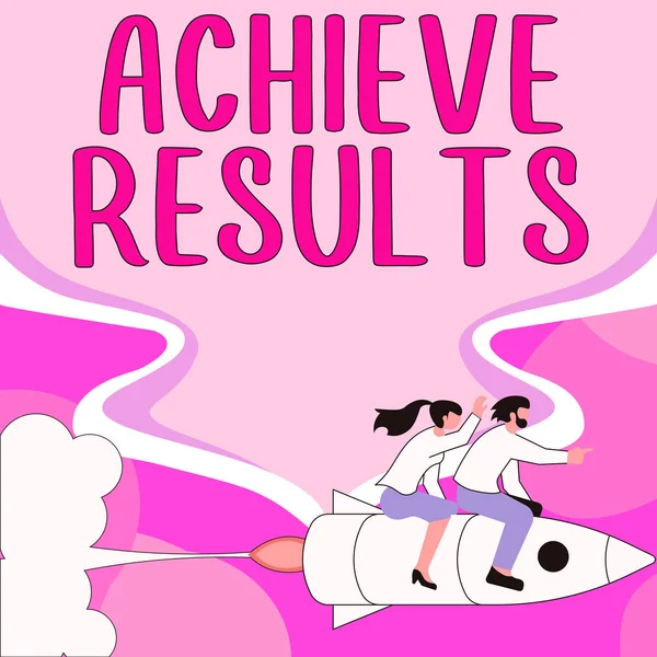 Text Caption Presenting Achieve Results Conceptual Photo Succeed Finishing Something — Stock Photo, Image