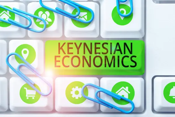 Legenda Conceitual Economia Keynesiana Conceito Negócio Programas Monetários Fiscais Pelo — Fotografia de Stock