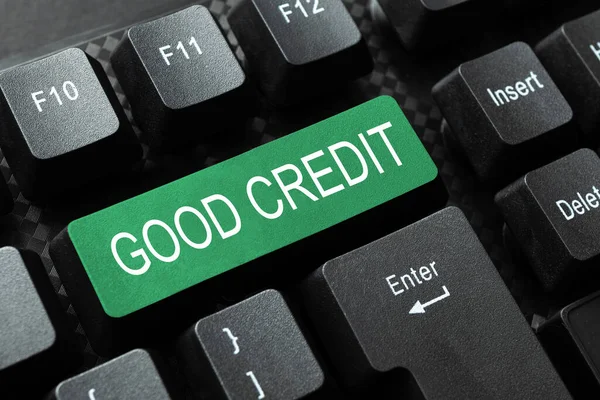 Text Sign Showing Good Credit Conceptual Photo Borrower Has Relatively — Stock Fotó