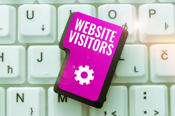 Hand Writing Sign Website Visitors Business Idea Someone Who Visits — Stock Photo, Image