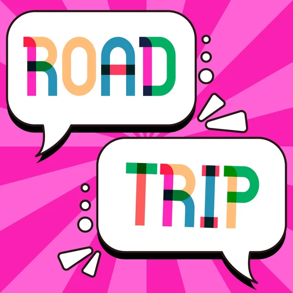 Conceptual Display Road Trip Word Written Roaming Places Definite Exact — Stock Photo, Image