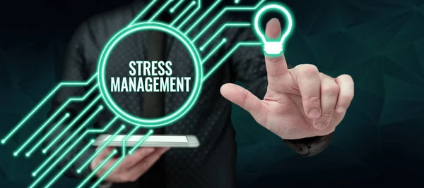 Stressmanagement Konzept Das Bedeutet Verhaltens Und Denkweisen Lernen Die Stress — Stockfoto